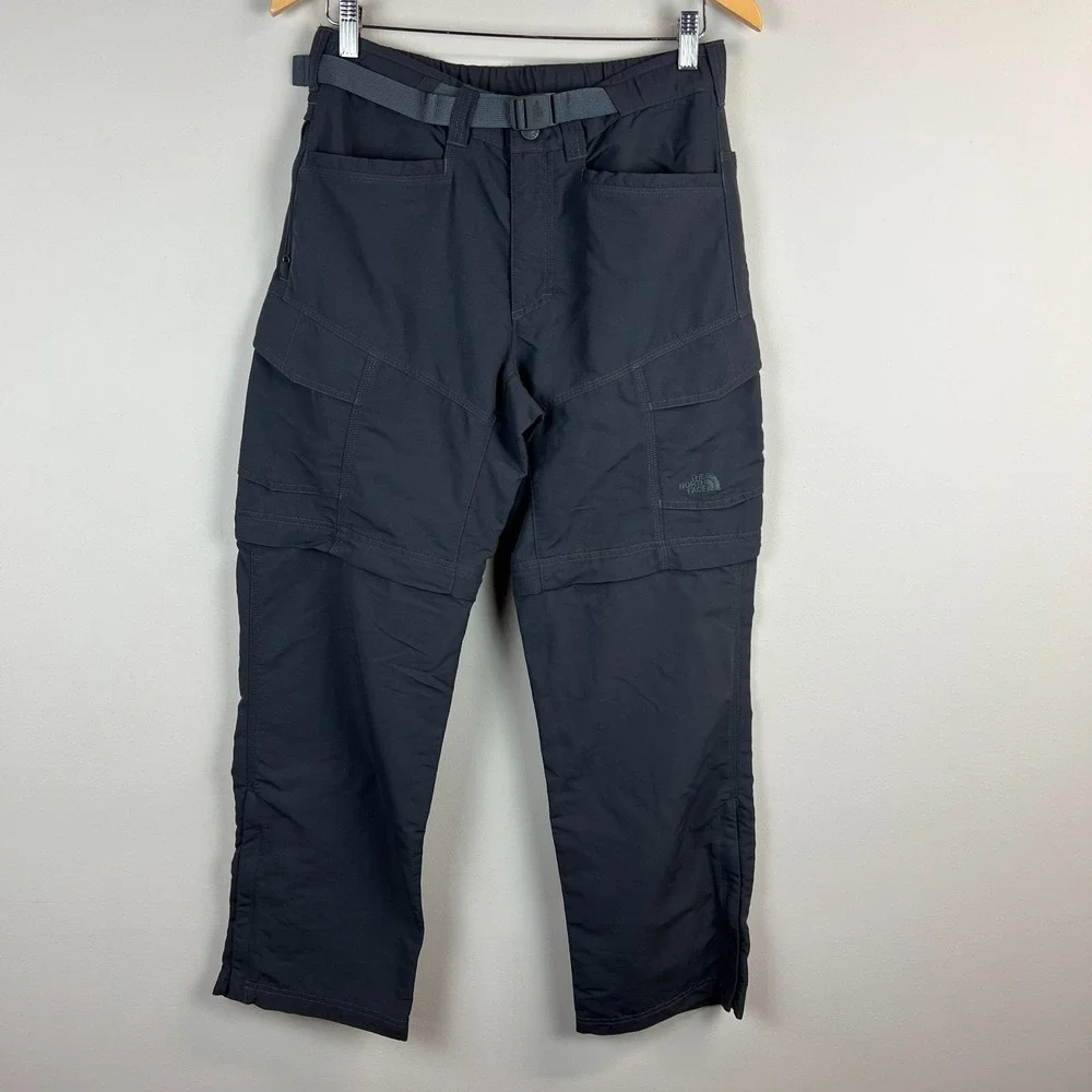 The North Face Convertible Cargo Pants Shorts Mens Small Gray Belted Hiking S
